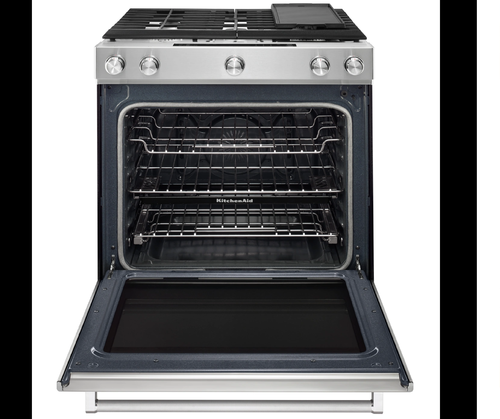 YKSDB900ESS Stainless Steel KitchenAid® 30-Inch 5-Burner Dual Fuel Convection Front Control Range With Baking Drawer